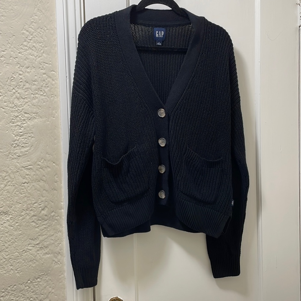 Gap Women's Black Button Down Cardigan